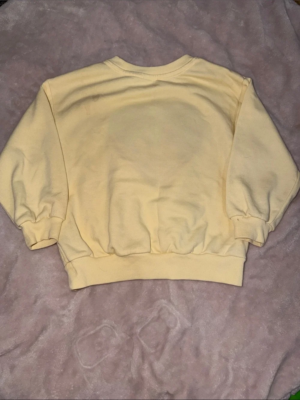 Kids Yellow Sweatshirt with Strawberry Graphic